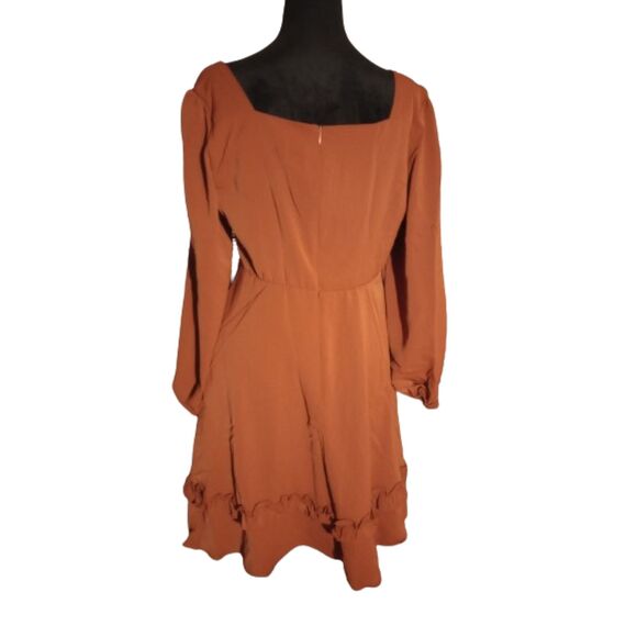 Belle Paque Women's Size Medium Rust Orange Mini Dress - NWT - Picture 2 of 8